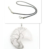 Náhrdelník Křemené Stromu Života Měsičního Příveskem