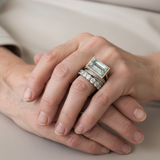 Sada sklenenou tyrkysovou prstenu stříbra vintage