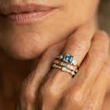 Prsten Prstenu Modrý Krystaly Vintage S