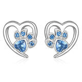 Náušnice zirkony tlapkou srdcem