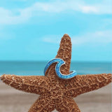 Prsten morska vlna opálu stříbra