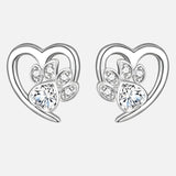 Náušnice zirkony tlapkou srdcem