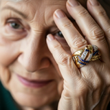 Prsten vintage modrou zirkonií