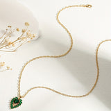 Náhrdelník smaragd T7 matilde srdce