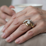 Prsten Zirkony Nepravidelný Barve Stříbrné Zirkonem