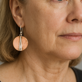 Náušnice Leskem Růžového Kulate Stříbra Vintage