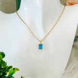 Náhrdelník Řezu Smaragdového Příveskem Tvaru