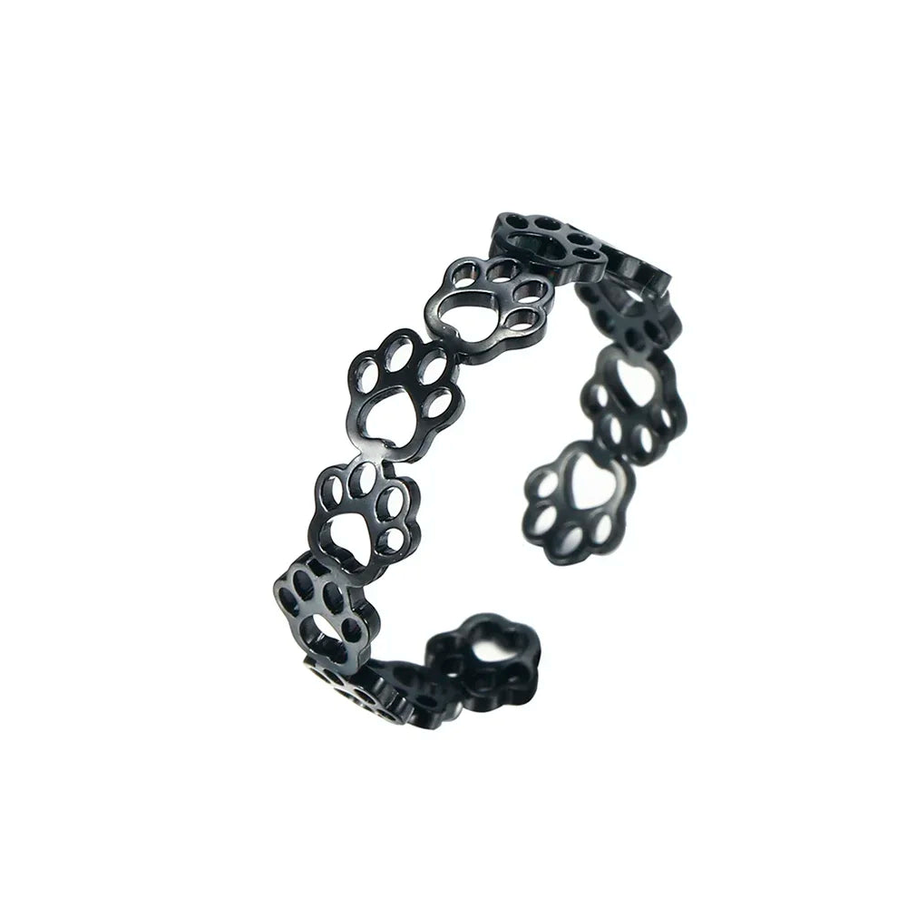 Prsten ve tvaru tlapky z nerezové oceli – Nastavitelný prsten s motivem zvířat pro ženy