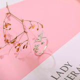 Prsten zirkony kolibrik zelenymi stříbře