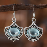 Nahrdelník Ovalnými Drahokamy Nahrdelníku Naušnic Modrymi