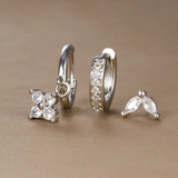 Sada Květina Diamanty Nausnic