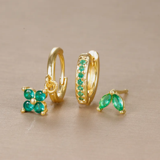 Sada Květina Diamanty Nausnic