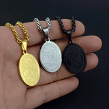 Náhrdelník nerezové portretem ovalny andela oceli