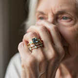 Prsten Prstenu Modrý Krystaly Vintage S