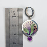 Náušnice Fialovými Boho Krystaly Stříbra Š