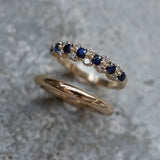 Sada prstenu modrou zirkonií elegantní vintage