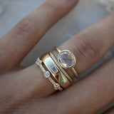 Vintage Zirkon Ring Set