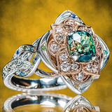 Prsten Lesklou Květinou Vintage