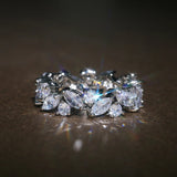 Prsten kulatem marquise diamanty tvaru vintage