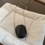 Náhrdelník Černým Stříbrným Klasickým Řetízkem