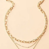 Náhrdelník Vrstveným Řetízkem Zlatým Příveskem Vintage